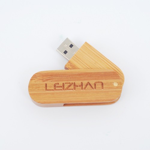 OEM - Rotate The Wood Usb Flash Drive Gift Pen Drive Garbonization Bamboo